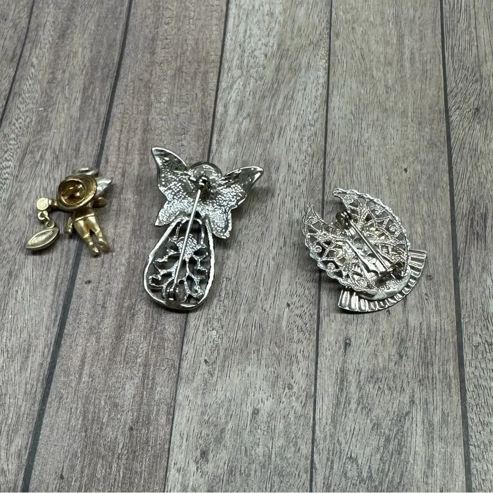 Angel Pin Bundle Football Gold Silver Faux Pearl Straight Back Pins B9‎